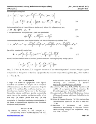 Lyapunov Functions and Global Properties of SEIR Epidemic Model | PDF