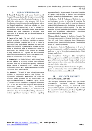 Horticulture Practices and Livelihood in Arunachal Pradesh: A Study | PDF