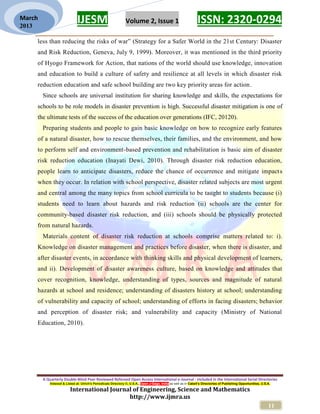 Disaster Risk Reduction Management And Education In Indonesia Prospect