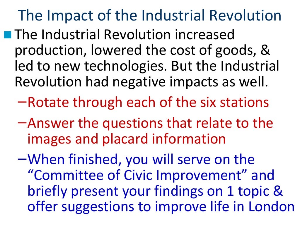 2 impact of the industrial revolution ppt