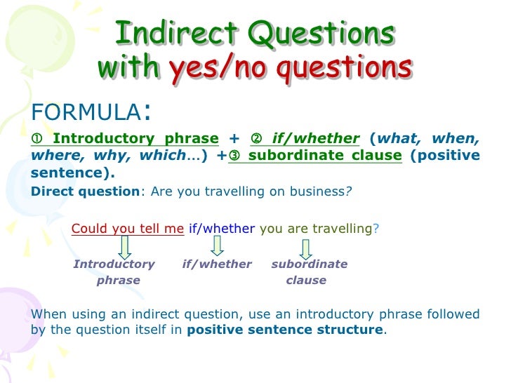 2ª Indirect Questions