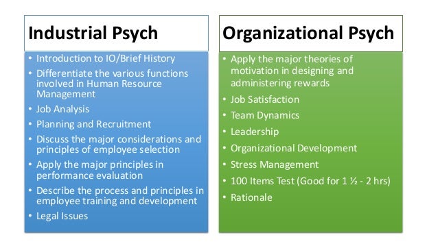 industrial organizational psychology