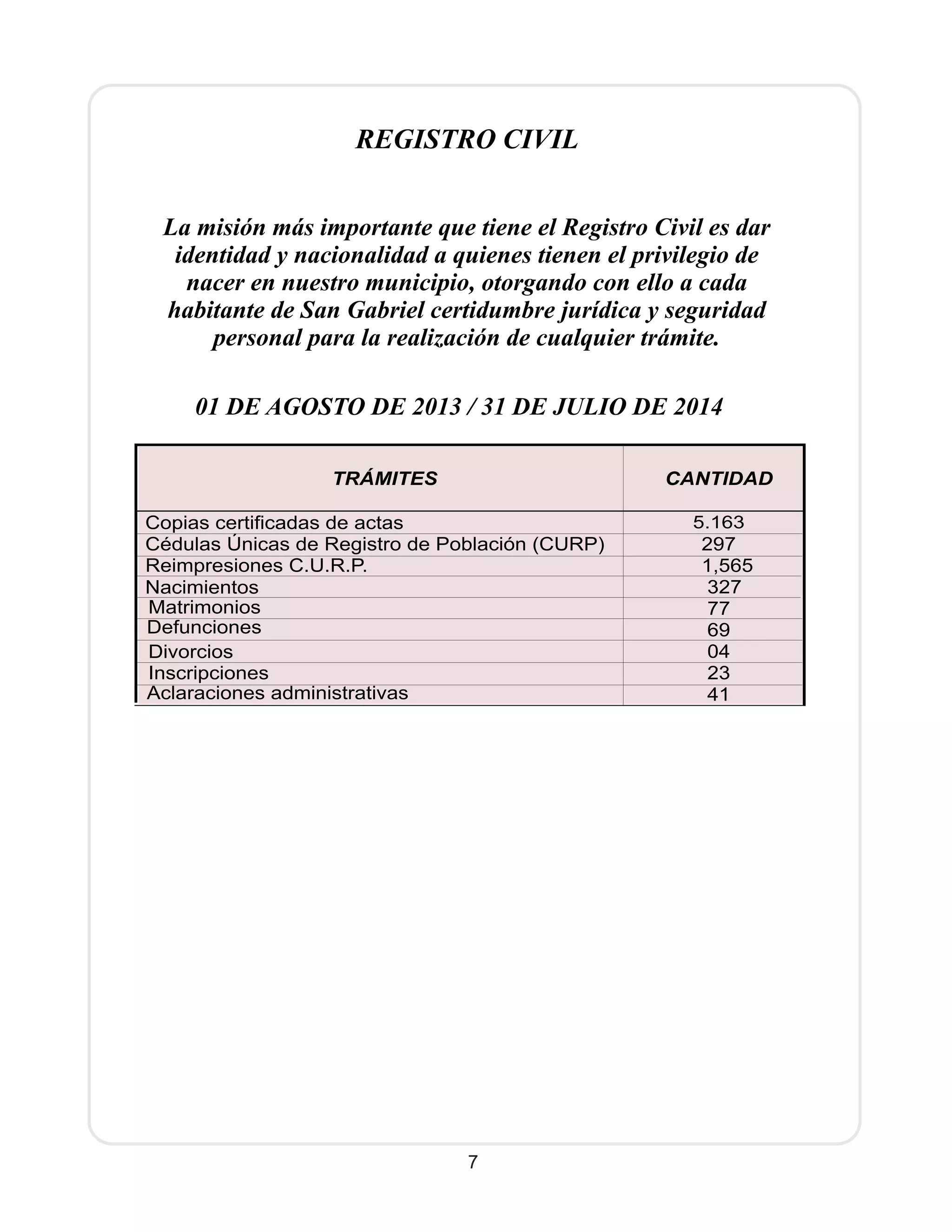 2° informe s. gabriel 2014