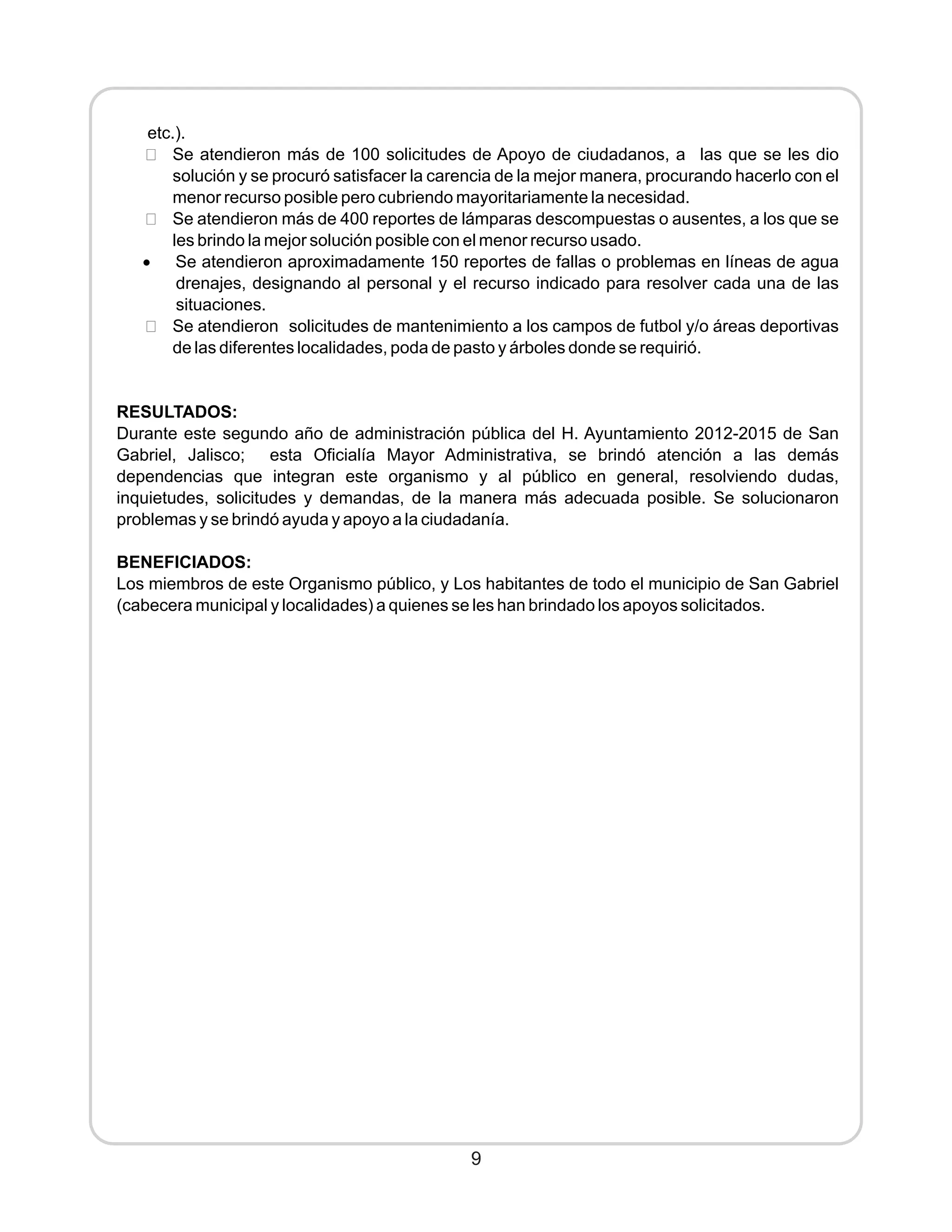 2° informe s. gabriel 2014