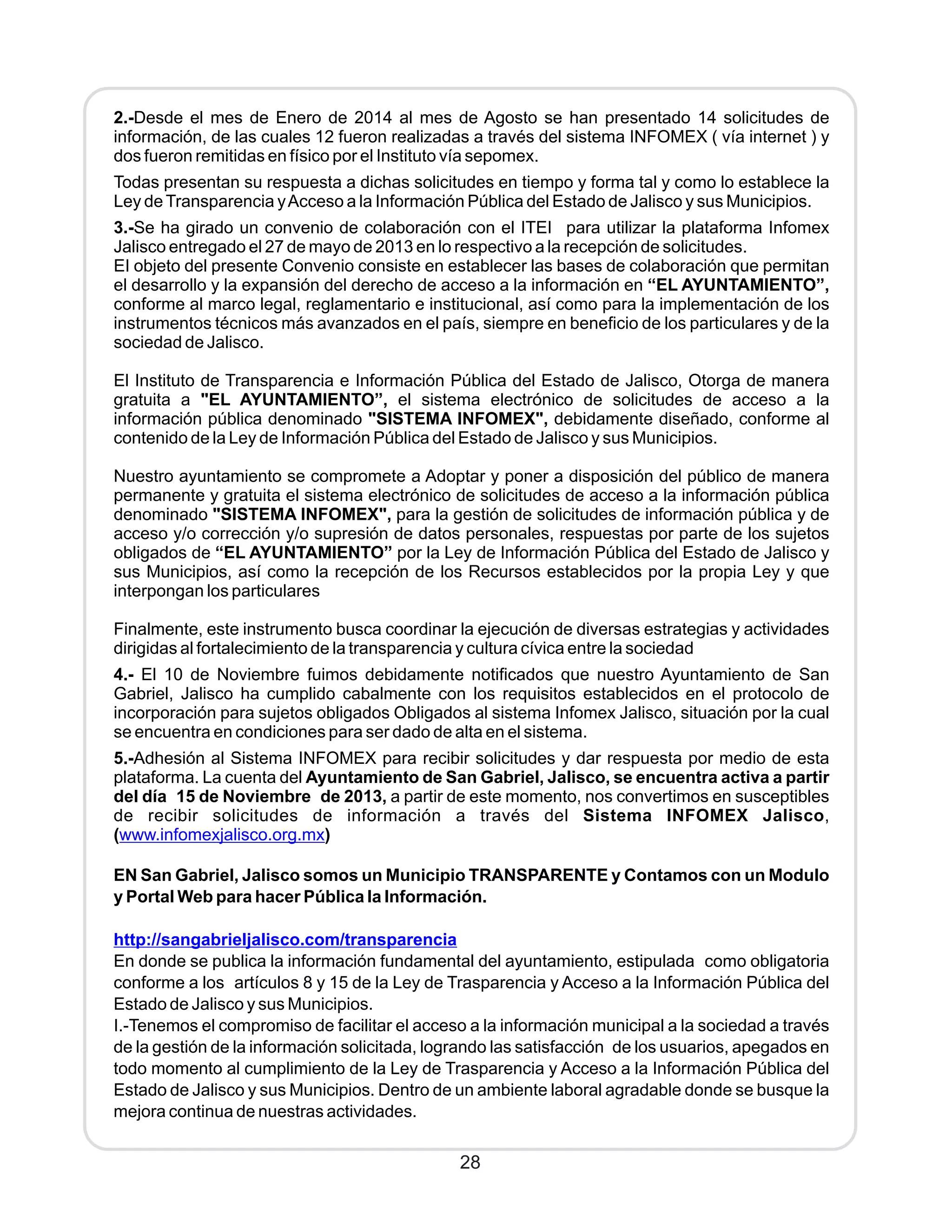 2° informe s. gabriel 2014