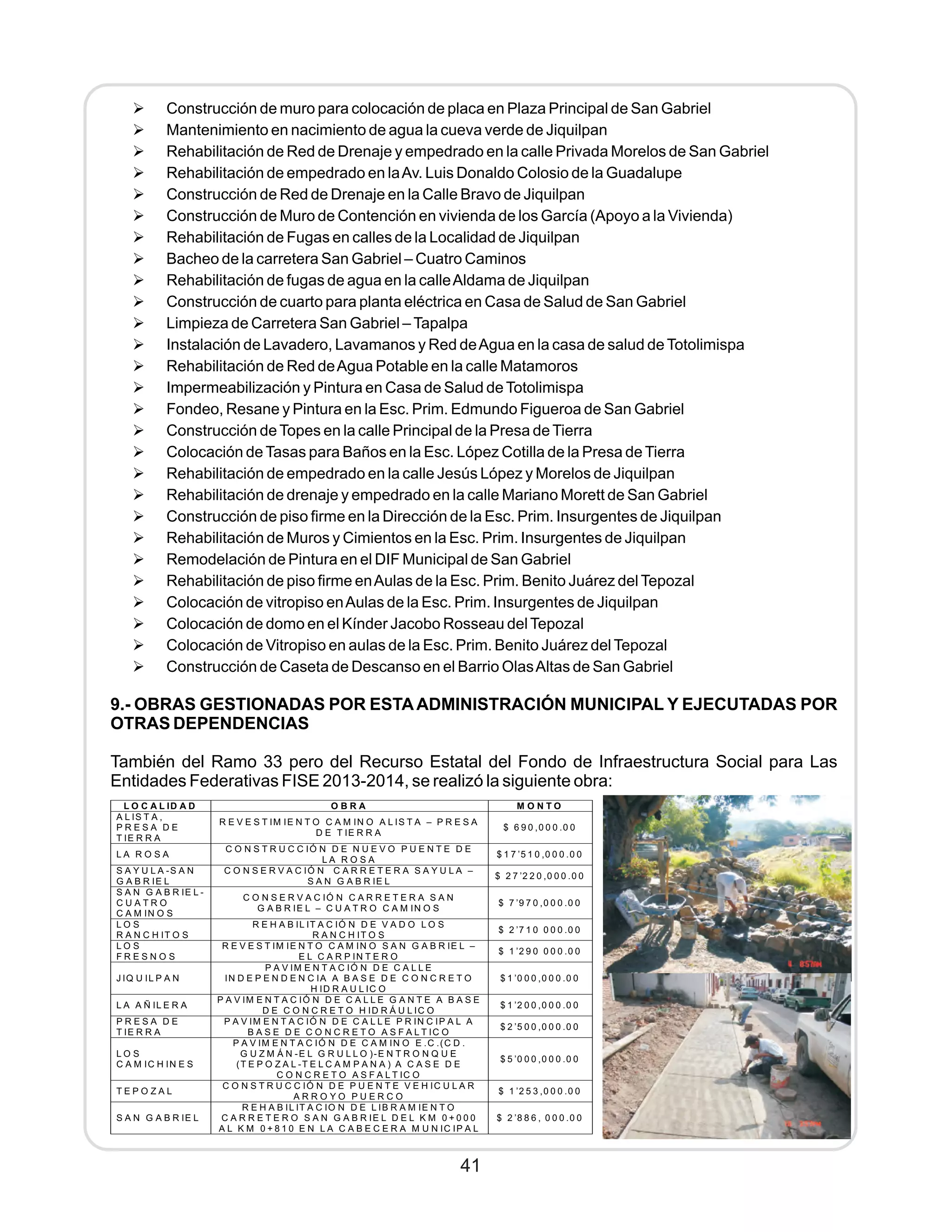 2° informe s. gabriel 2014