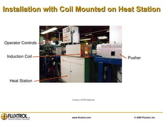 Installation with Coil Mounted on Heat Station Courtesy of EFD Induction Operator Controls Induction Coil Heat Station Pusher 