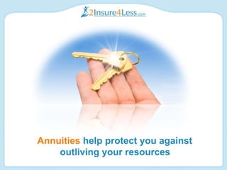 Annuities  help protect you against outliving your resources 