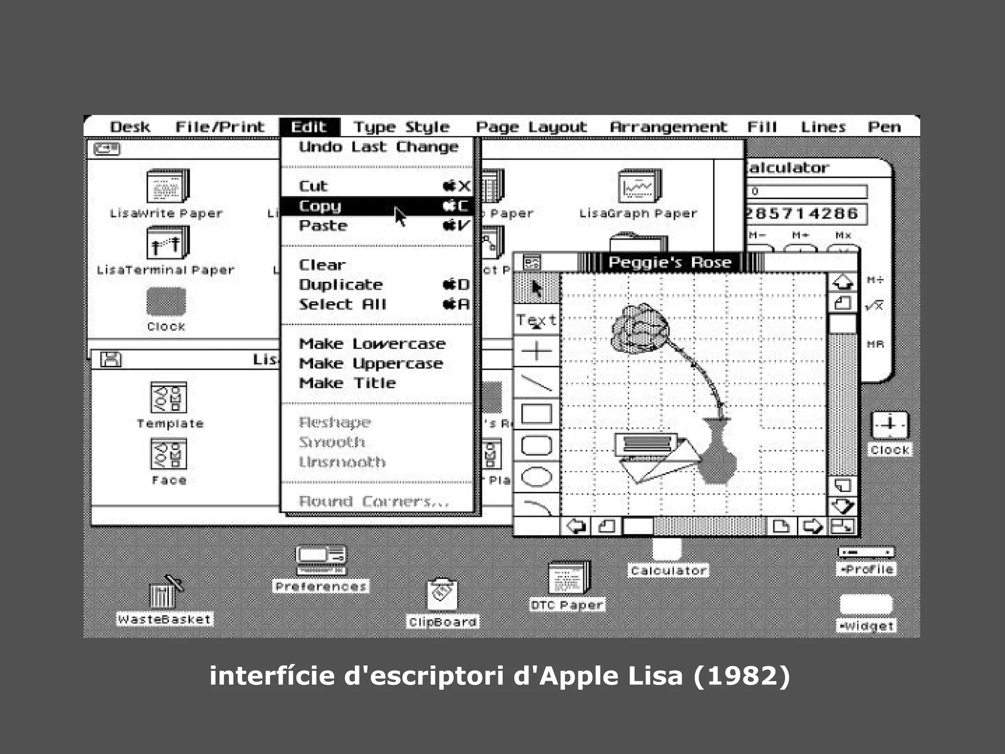 interfície d'escriptori d'Apple Lisa (1982) 