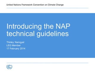 Introducing the NAP
technical guidelines
Thinley Namgyel
LEG Member
17 February 2014

 