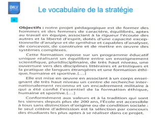 33 Le vocabulaire de la stratégie 