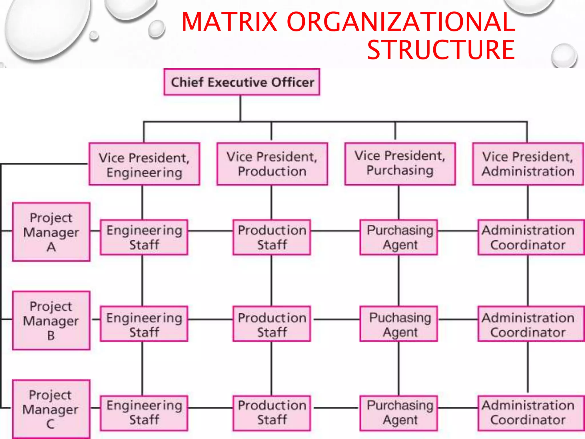 MATRIX ORGANIZATIONAL
STRUCTURE
 
