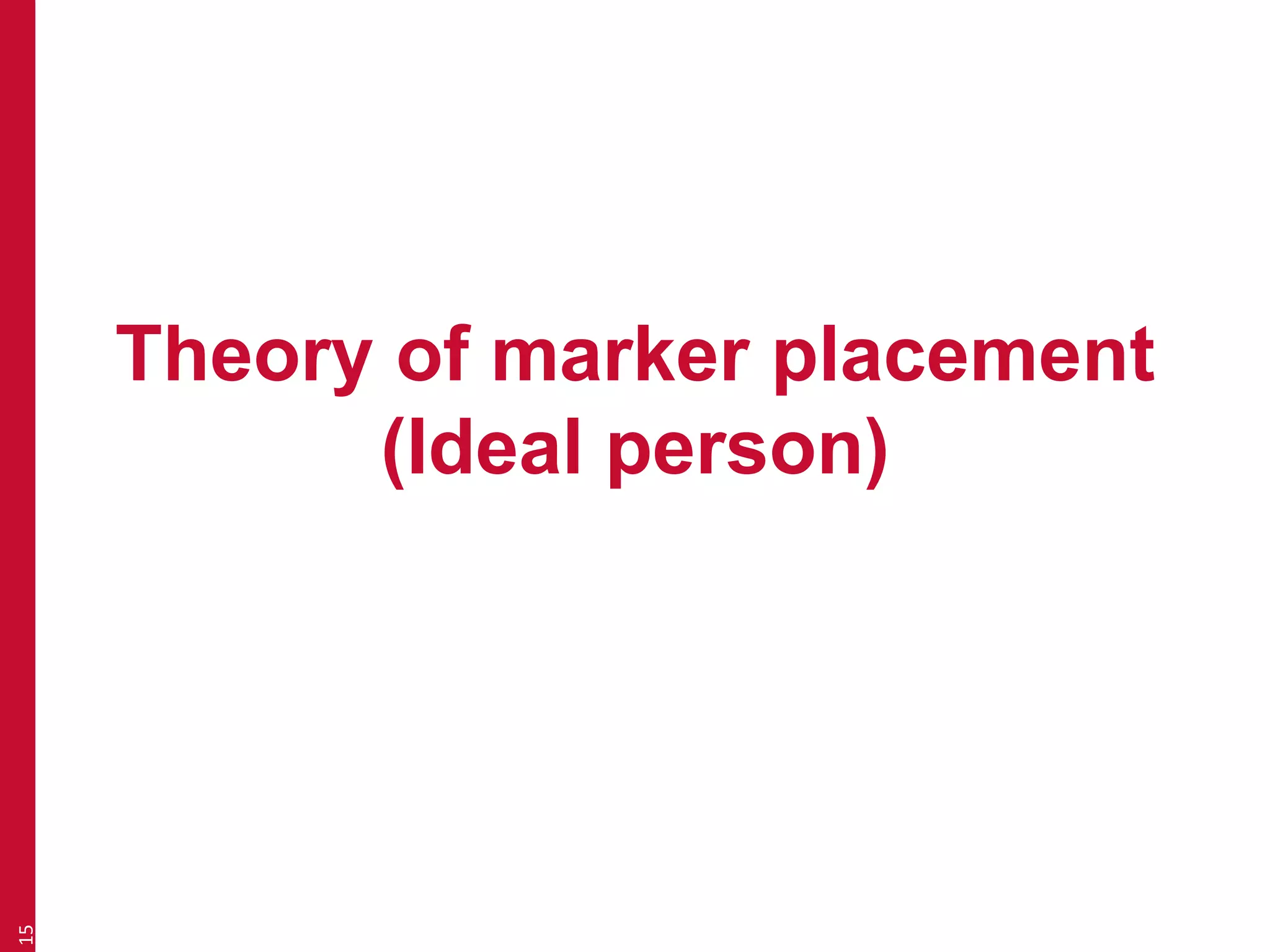 Theory of marker placement 
(Ideal person) 
15 
 