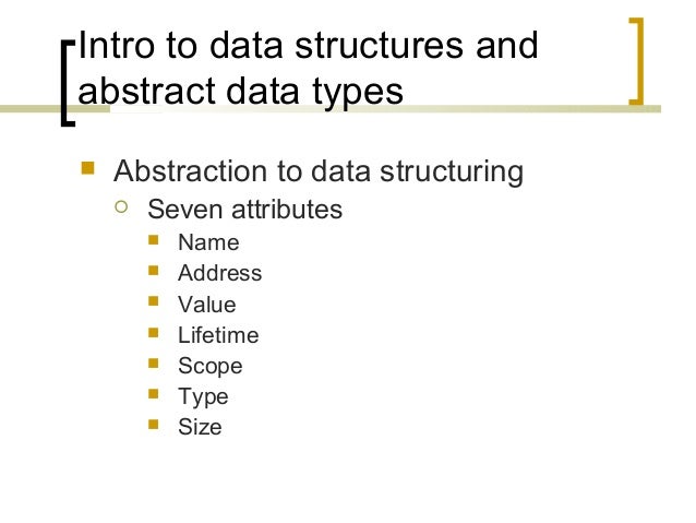 Introduction to Data Abstraction