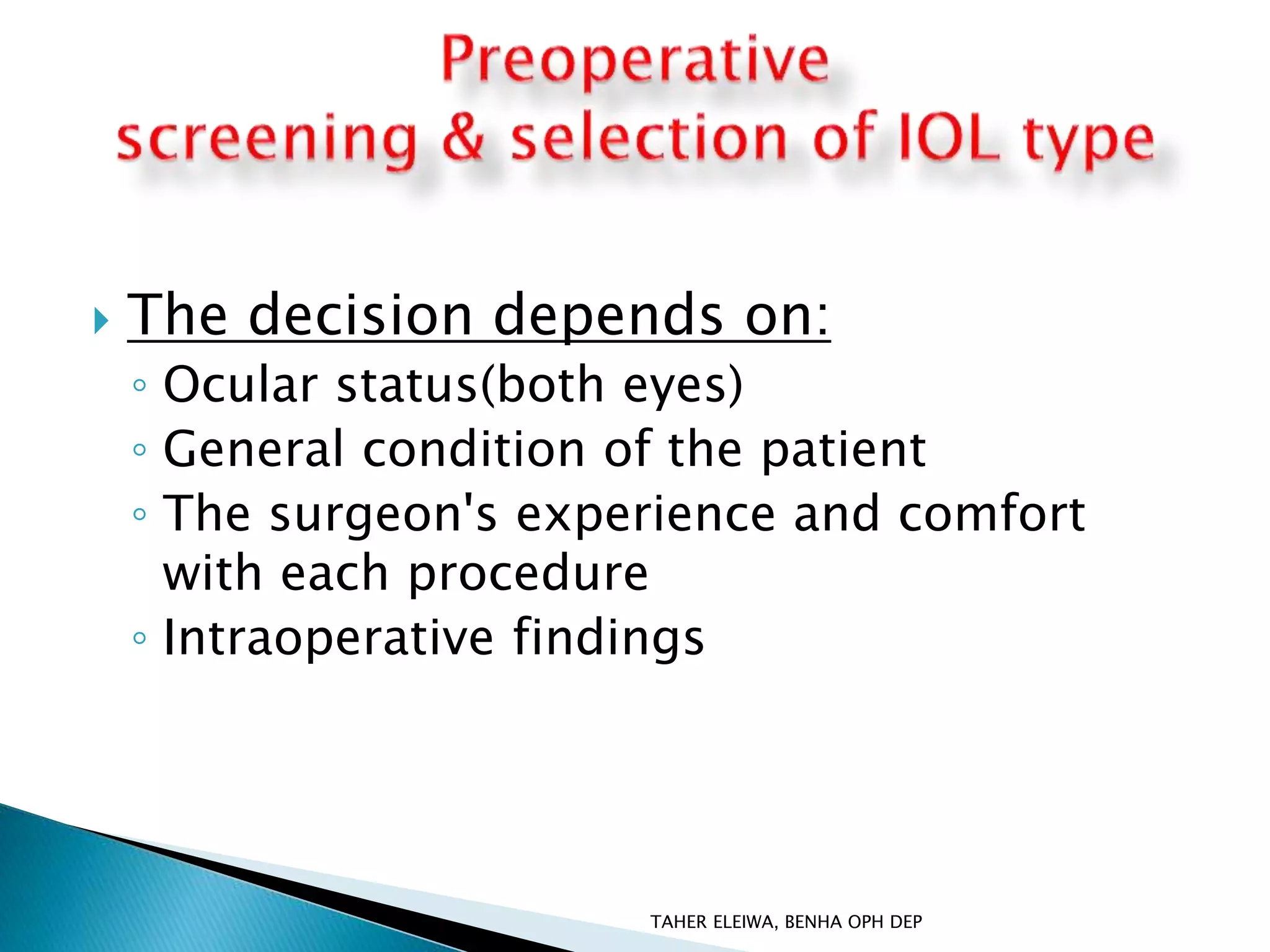 secondary IOL implantation | PPTX