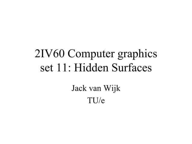 hidden surface removal in computer graphics | PPT | 3-D Graphics ...