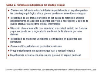 Sociedad Española de Geriatría y Gerontología, Guía de buena práctica clínica en Geíratria, Infecciones Urinarias, 2005
 