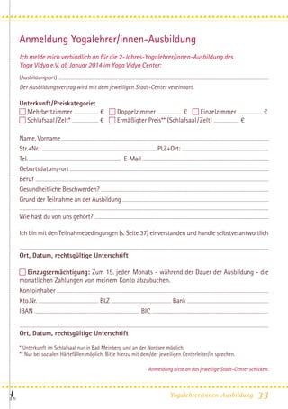 2 Jahres Yoagleherausbildung bei Yoga vidya ab Mitte Januar