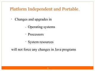 java language features and explanation with ex | PPT