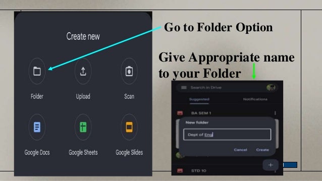 Go to Folder Option
Give Appropriate name
to your Folder
 