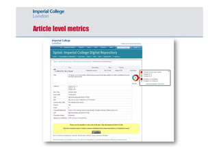 Article level metrics 
 