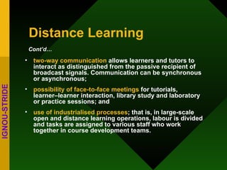 Open and Distance Learning: History, Status and Trends | PPT