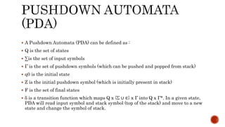 Theory of automata | PPTX