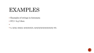 Automata Examples Annotated Theory of automata | PPTX
