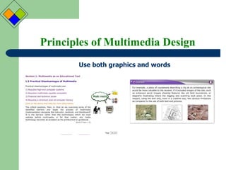 Principles of Multimedia Design Use both graphics and words 