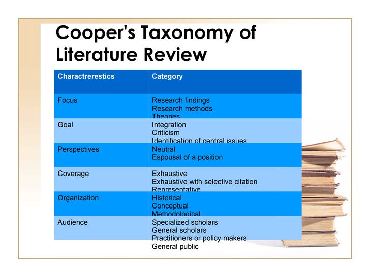 cooper's taxonomy of literature reviews