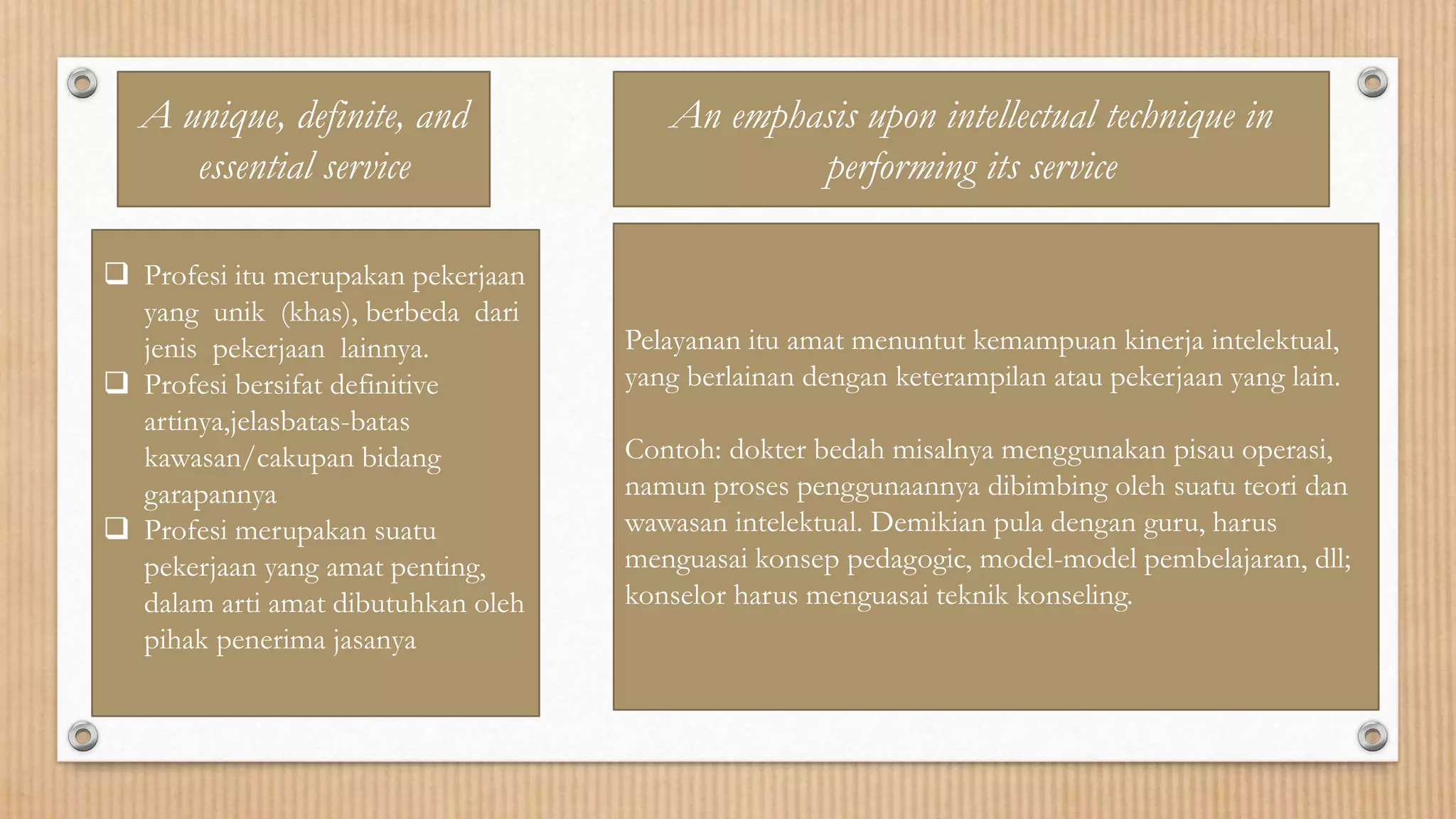 Etika Profesi_2 karakteristik dan ciri profesi | PPTX