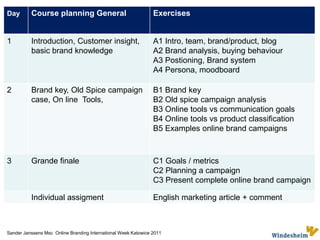 Sander Janssens Msc  Online Branding International Week Katowice 2011