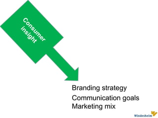 ConsumerinsightBranding strategyCommunication goals Marketing mix 