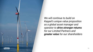 11
We will continue to build on
Keppel’s unique value proposition
as a global asset manager and
operator to drive stronger returns
for our Limited Partners and
greater value for our shareholders
 
