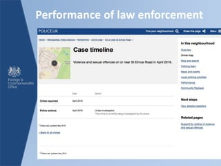 Performance of law enforcement
 