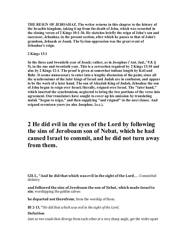 2 kings 13 commentary