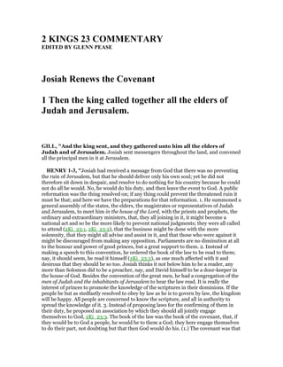 2 kings 23 commentary | PDF