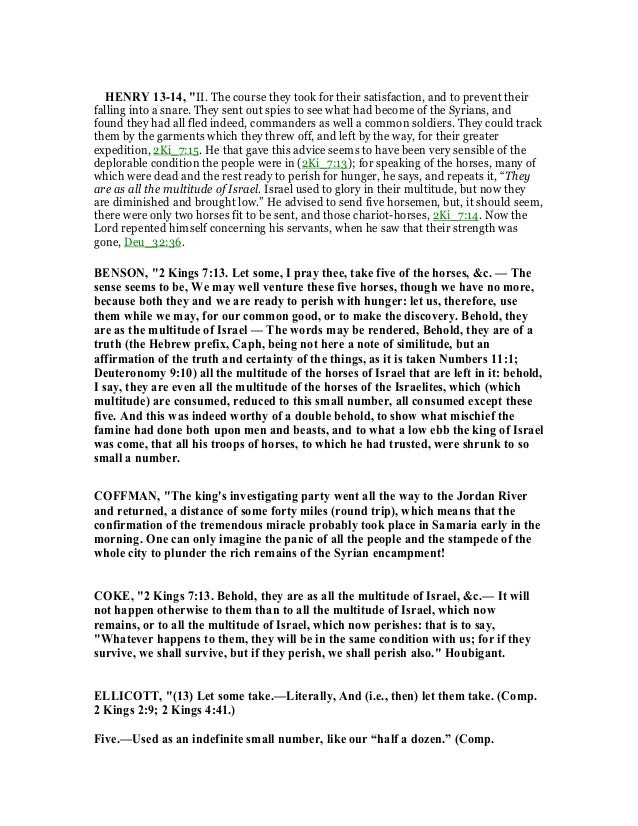 2 Kings 7 Commentary