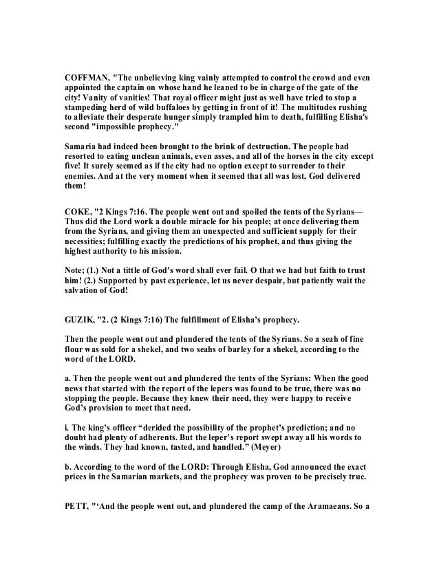 2 Kings 7 Commentary