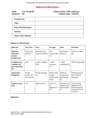 object oriented programming lab experime | PDF