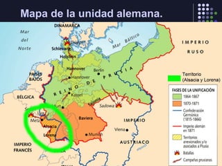 Mapa de la unidad alemana.