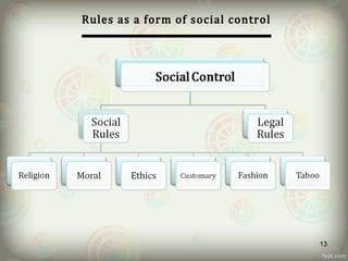 Rules as a form of social control
13
 