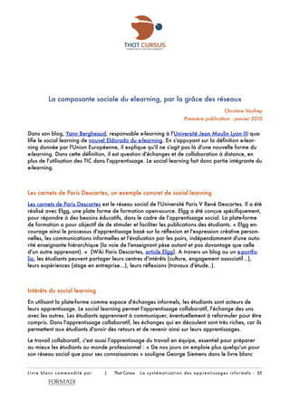 Libro Blanco: La sistematización del aprendizaje informal. Thot . Frances