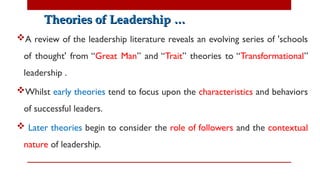Comprehensive Overview of Leadership Styles and Theories for Effective ...