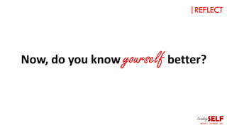 Now, do you know yourself better?
|REFLECT
 