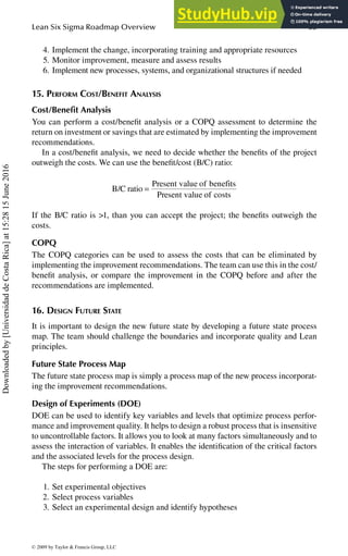 2 Lean Six Sigma Roadmap Overview | PDF