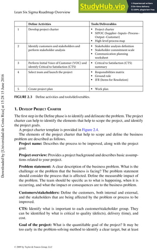 Target Process Lean Charter 2 Lean Six Sigma Roadmap Overview | PDF