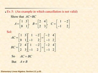 Linear Characteristics Math Comprehensive Applied Linear Algebra: Matrix Operations and Inverses | PDF