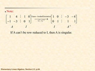 Linear Characteristics Math Comprehensive Applied Linear Algebra: Matrix Operations and Inverses | PDF