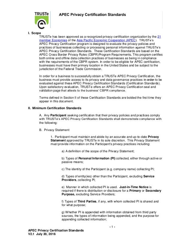 trus te apec certification standards v2 12